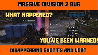 Division 2  MASSIVE BUG EXOTICS DISAPPEARING [upl. by Kassi]