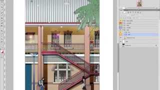 Architectural Elevation  Rendered Elevation using Photoshop CS [upl. by Aseena434]