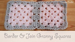 Easy Crochet  How to border amp join granny squares [upl. by Toomin]