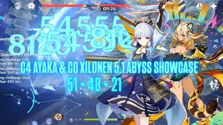 C4 Ayaka amp C0 Xilonen Freeze 51 Spiral Abyss Showcase [upl. by Algar]