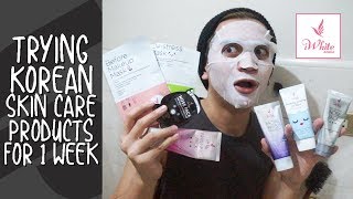 TRYING KOREAN SKIN CARE PRODUCTS FOR A WEEK  Luigi Pacheco [upl. by Airetas]