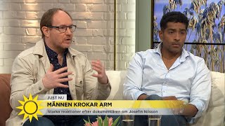 Morgan Alling ”Scenskolan lärde oss tidigt att vara manliga och gå med könet …  Nyhetsmorgon TV4 [upl. by Annagroeg]