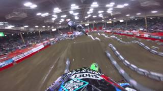 GoPro HD Kelly Smith VS Colt Nichols One on One Bracket Race 2014 AMSOIL Arenacross Albuquerque NM [upl. by Rednijar]