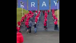 Doddie Weir clapped into Murrayfield by trekkers and former teammates [upl. by Steel]