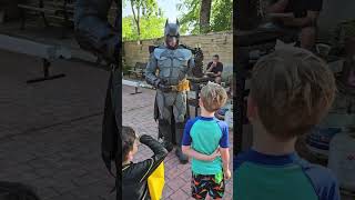 Houston superhero party character at a Birthday celebration with the bat hero 8 [upl. by Summer]