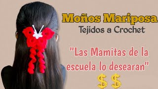 🦋Moños Mariposa tejidos a crochet 🦋Te ayudarán a subir tus ventas 💰💰 [upl. by Zindman]