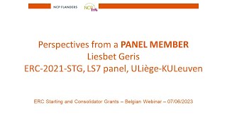 Jun 2023 – Liesbet Geris ERC Starting grants Panel member 2021 call [upl. by Aray]