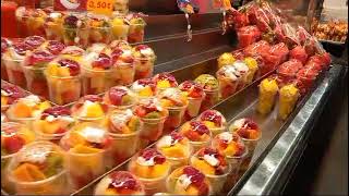 Walking Around in La Boqueria Market in Spain [upl. by Ettecul510]