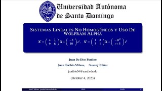 SISTEMAS LINEALES NO HOMOGÉNEOS Y USO DE WOLFRAM ALPHA  Ecuaciones Diferenciales Ordinarias [upl. by Sumner364]