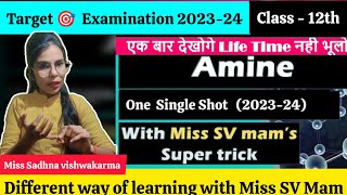 Amines Class 12 in ONE SHOT 🔥 Class 12 Chemistry  CBSE  NCERT  Miss SV  amines class 12 [upl. by Rajiv]