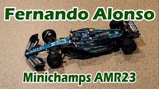 THE RETRUN OF MINICHAMPS Fernando Alonso AMR23 Aston Martin MiniChamps Review  F1 Diecast Review [upl. by Nelly590]