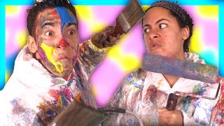 PAINT FIGHT in our new home  A Skory Family Sketch [upl. by Vida]