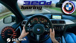 BMW 320d F31 Touring 190HP TOP SPEED DRIVE ON AUTOBAHN [upl. by Claudius]