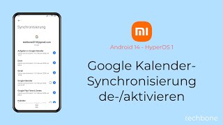 Google KalenderSynchronisierung deaktivieren oder aktivieren  Xiaomi Android 14  HyperOS 1 [upl. by Fotinas]