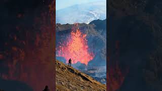 Lava Show at perlan🌋 Volcano eruption in Iceland geldingadalir 🔥shorts nature museum [upl. by Klecka]