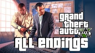 GTA 5 ALL ENDINGS Options A B C Walkthrough w Gameplay Grand Theft Auto V [upl. by Berwick]