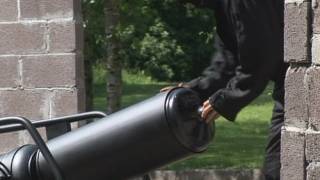 WATERCOOLER CANNON New military device fires out bottles [upl. by Neahs311]