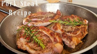 Pork Steak Recipe How To Make Pork Steak With Cheese And Sunny Side Up Egg [upl. by Aiciram]