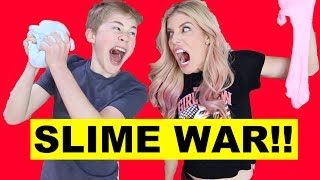 SLIME WAR WITH REBECCA ZAMOLO KIDS VS ADULTS [upl. by Ennoved]