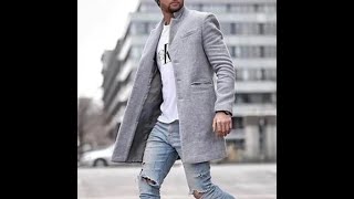 Autumn Winter 2020 Fashion Wool Coat Men Plus Size Outwear Black Warm Mens Long Blazer Coats Office [upl. by Essiralc969]