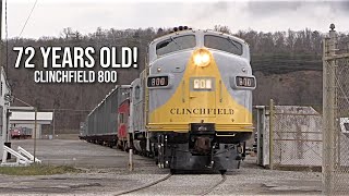 72 Years Old and Still Pulling Freight Clinchfield Railroad 800 [upl. by Stoat]