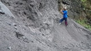 sand miners drop sand and rocks from the cliff [upl. by Nesyaj625]