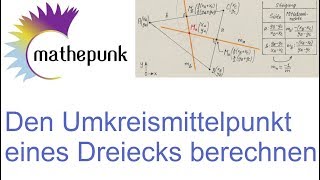 Den Umkreismittelpunkt eines Dreiecks berechnen [upl. by Sommer]