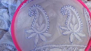 Chikankari embroidery design tutorial for beginners Hand Embroidery Chikan Work [upl. by Nivad]