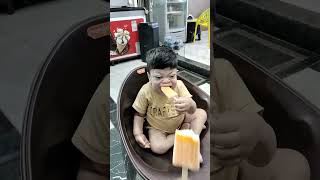 Cute baby loves 2❤️2 icecream mango🥰 [upl. by Onahpets]