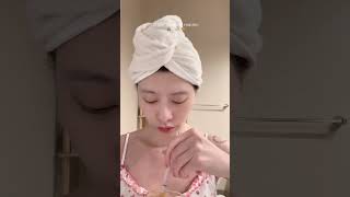 haircare 10stepkoreanskincareroutine morningroutine morningskincareroutine aesthetic [upl. by Aterg]