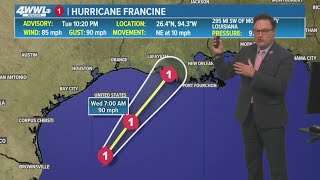 Hurricane Francine Landfall Eastern Vermilion Bay Western Terrebonne Bay likely landfall [upl. by Hamilton288]