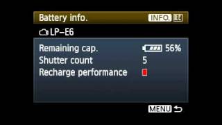 Canon EOS 7D  Battery Display 1416 [upl. by Anitnas144]