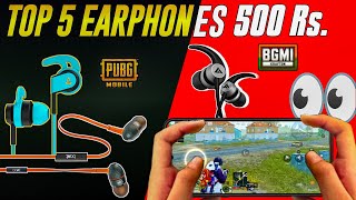 Top 5 Earphones for gaming😱 Best gaming earphone under 500  Gaming earphone for Pubg amp bgmi [upl. by Atnuahsal]