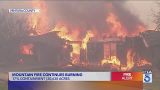 Firefighters making progress on Mountain Fire as Santa Ana winds briefly subside but flames remain [upl. by Nerraf]