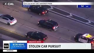 Live Police Chase of a Stolen Mercedes in LA [upl. by Nauqal]