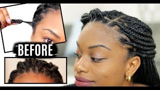 HOW TO REFRESH BOX BRAIDS  EDGES AND HAIRLINE  Journeytowaistlength [upl. by Vorfeld]