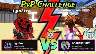 PvP Challenge with Shailesh10m  15 Matches bmgo skyblock pvp minecraft roblox [upl. by Jana]