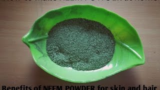 How to make Neem POWDER at home  benefits of neem powder [upl. by Keegan]