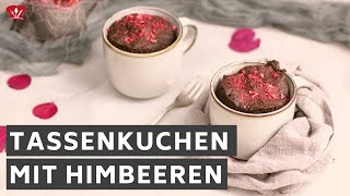 Schoko Himbeer Tassenkuchen 🍰  KETO Rezept  ohne Zucker selber machen [upl. by Sokil]