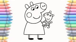 Cómo Dibujar a Peppa Pig  Dibuja y Colorea a Peppa Pig  Dibujos para Niños  Dibujos Fáciles [upl. by Yeslaehc]