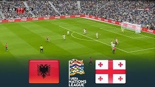 LIVE 🔴 ALBANIA vs GEORGIA  UEFA Nations League 20242025  Full Match  eFootball Gameplay [upl. by Vaughn987]