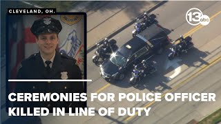 A good friend Cleveland police officer killed in line of duty honored with procession service [upl. by Eelnyl]