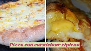 PIZZA CON CORNICIONE RIPIENO  PIZZA BASE  PIZZA SALAMI PEPERONIJALAPENOS E SALSA HOLANDESE [upl. by Ronoh227]