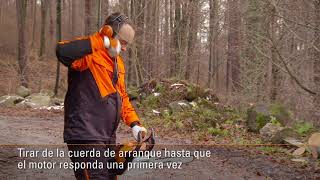 Cómo arrancar el Motosierra STIHL MS 211C con ErgoStart  Tutorial [upl. by Eilram]