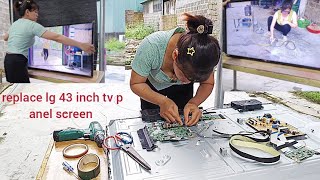 repair and replace lg 43 inch tv screen [upl. by Herzberg71]