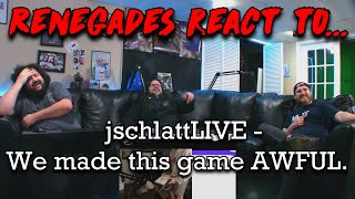 Renegades React to jschlattLIVE  We made this game AWFUL [upl. by Alimrahs]