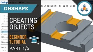 Beginner Tutorial 15  Onshape 3D CAD  Creating Sketches and Objects [upl. by Jc]