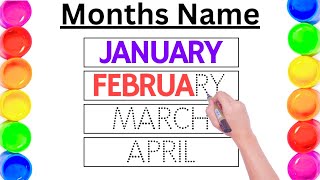 Months name  JanuaryFebruary  learn 12 months name  months name in English [upl. by Dranoel968]