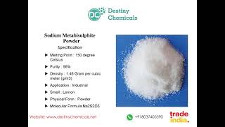 Sodium Metabisulphite Powder  DESTINY CHEMICALS [upl. by Eniroc]