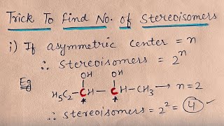 Trick to find no of Stereoisomers  JEE  NEET  Wow science [upl. by Bolling]